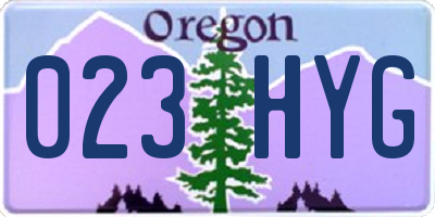 OR license plate 023HYG