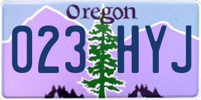 OR license plate 023HYJ