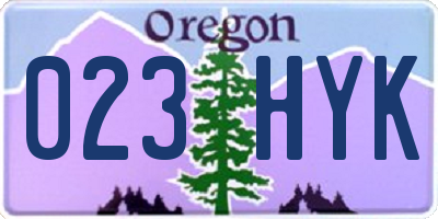OR license plate 023HYK