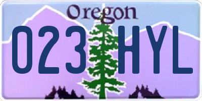 OR license plate 023HYL