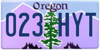 OR license plate 023HYT
