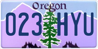 OR license plate 023HYU