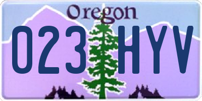 OR license plate 023HYV