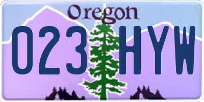 OR license plate 023HYW