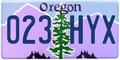 OR license plate 023HYX