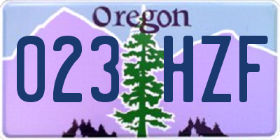 OR license plate 023HZF