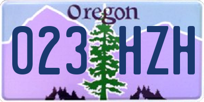 OR license plate 023HZH