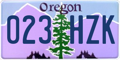 OR license plate 023HZK