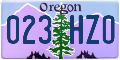 OR license plate 023HZO