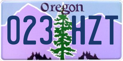 OR license plate 023HZT