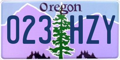 OR license plate 023HZY