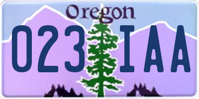 OR license plate 023IAA