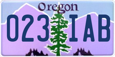 OR license plate 023IAB