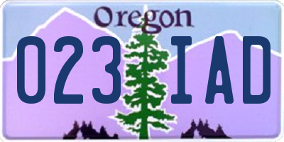 OR license plate 023IAD