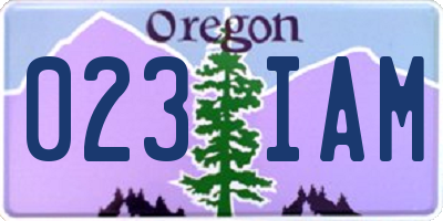 OR license plate 023IAM