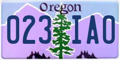 OR license plate 023IAO