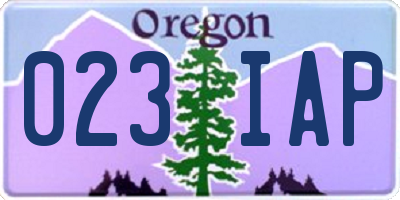 OR license plate 023IAP