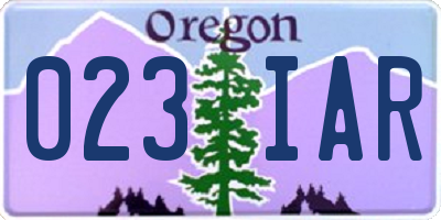 OR license plate 023IAR
