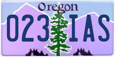 OR license plate 023IAS