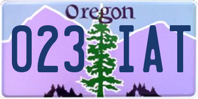 OR license plate 023IAT