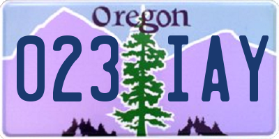 OR license plate 023IAY