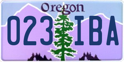 OR license plate 023IBA