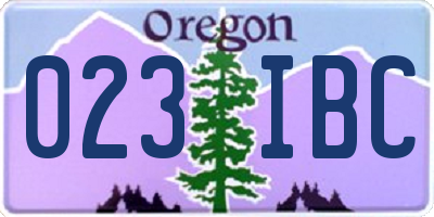 OR license plate 023IBC