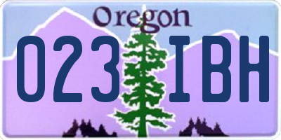OR license plate 023IBH