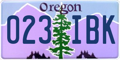 OR license plate 023IBK