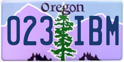 OR license plate 023IBM