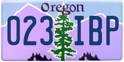 OR license plate 023IBP