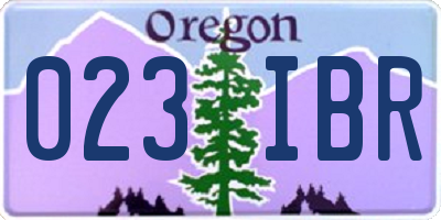 OR license plate 023IBR