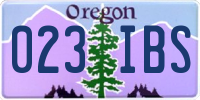 OR license plate 023IBS