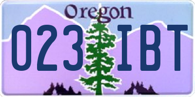 OR license plate 023IBT