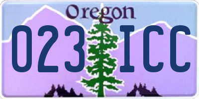 OR license plate 023ICC