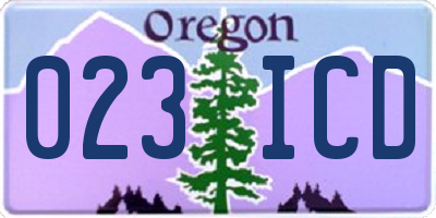OR license plate 023ICD