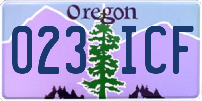 OR license plate 023ICF