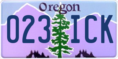 OR license plate 023ICK