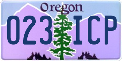 OR license plate 023ICP