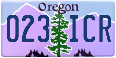 OR license plate 023ICR