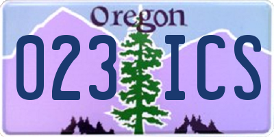 OR license plate 023ICS