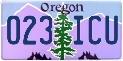 OR license plate 023ICU