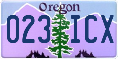 OR license plate 023ICX