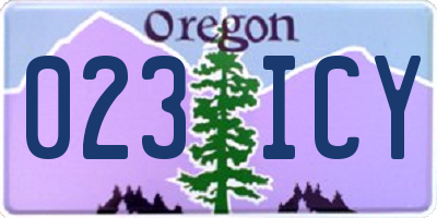 OR license plate 023ICY