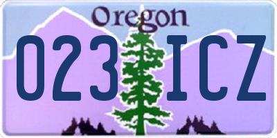 OR license plate 023ICZ