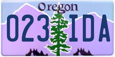 OR license plate 023IDA
