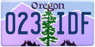 OR license plate 023IDF