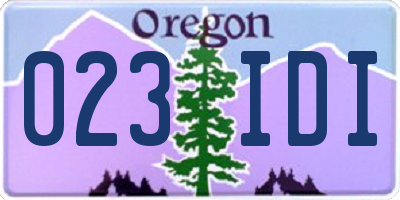 OR license plate 023IDI