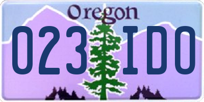 OR license plate 023IDO