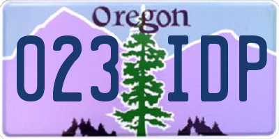 OR license plate 023IDP